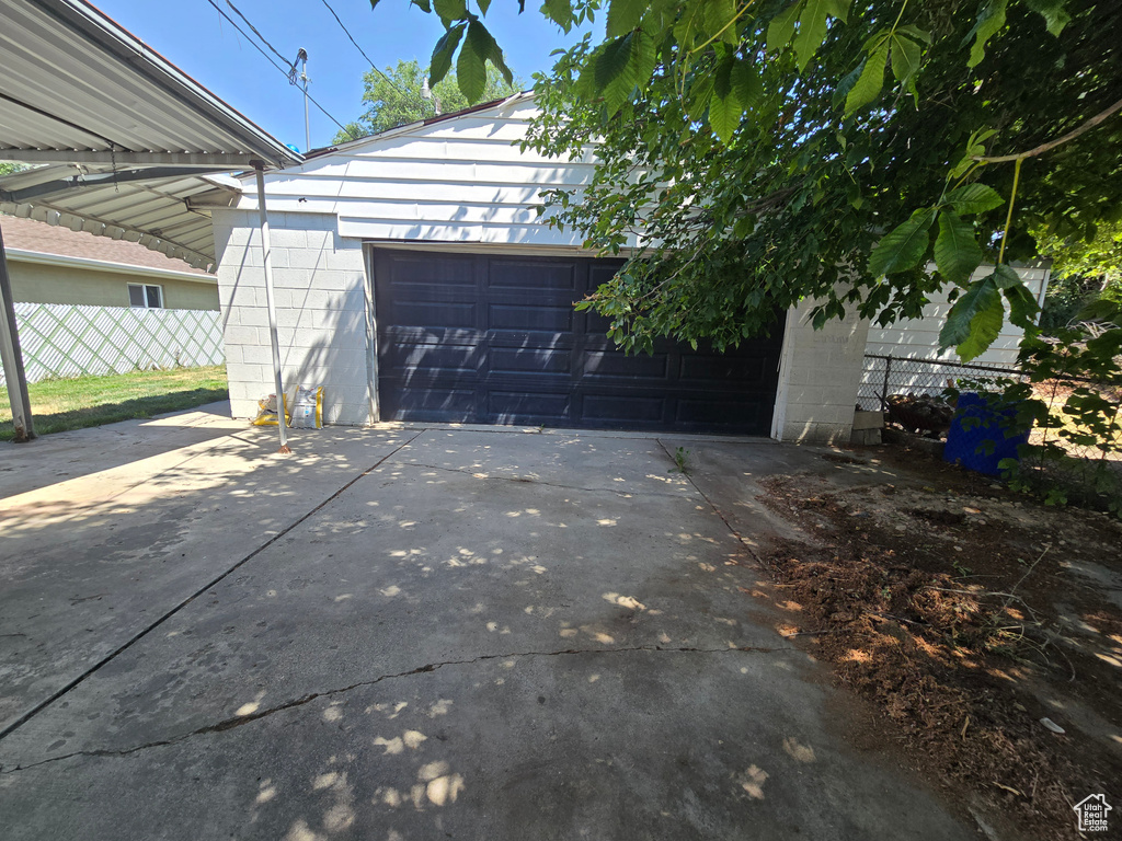 View of garage