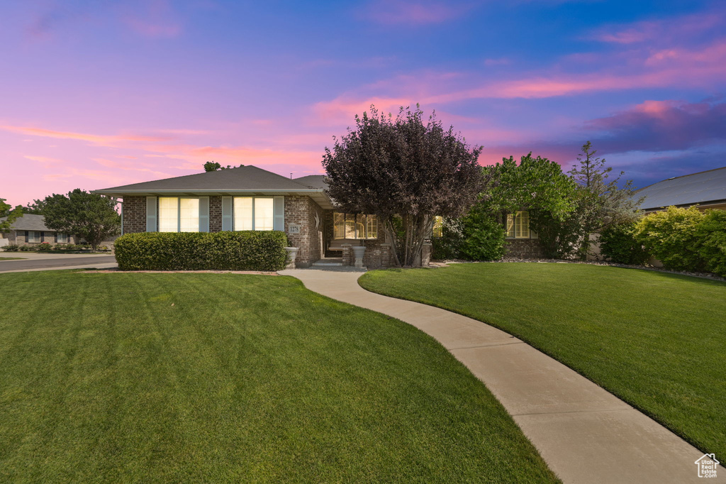 View of front of house with a lawn