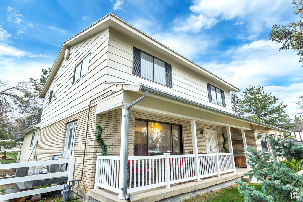 View of front of property with a porch