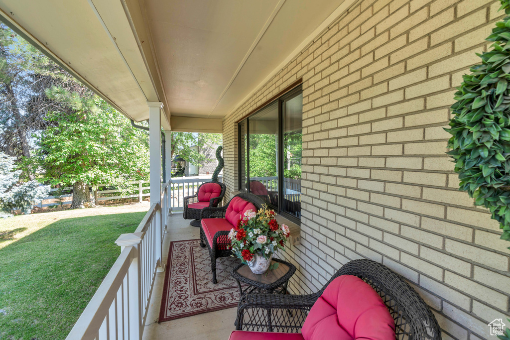 Balcony with a porch