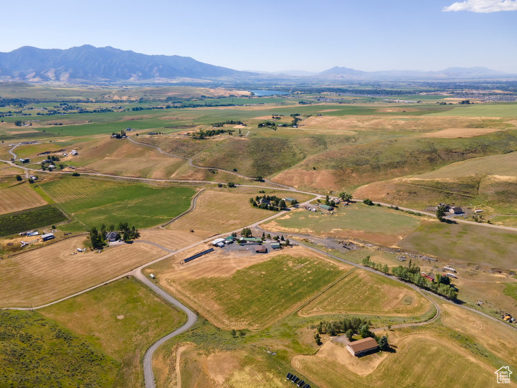 Aerial view with a mountain view and a rural view