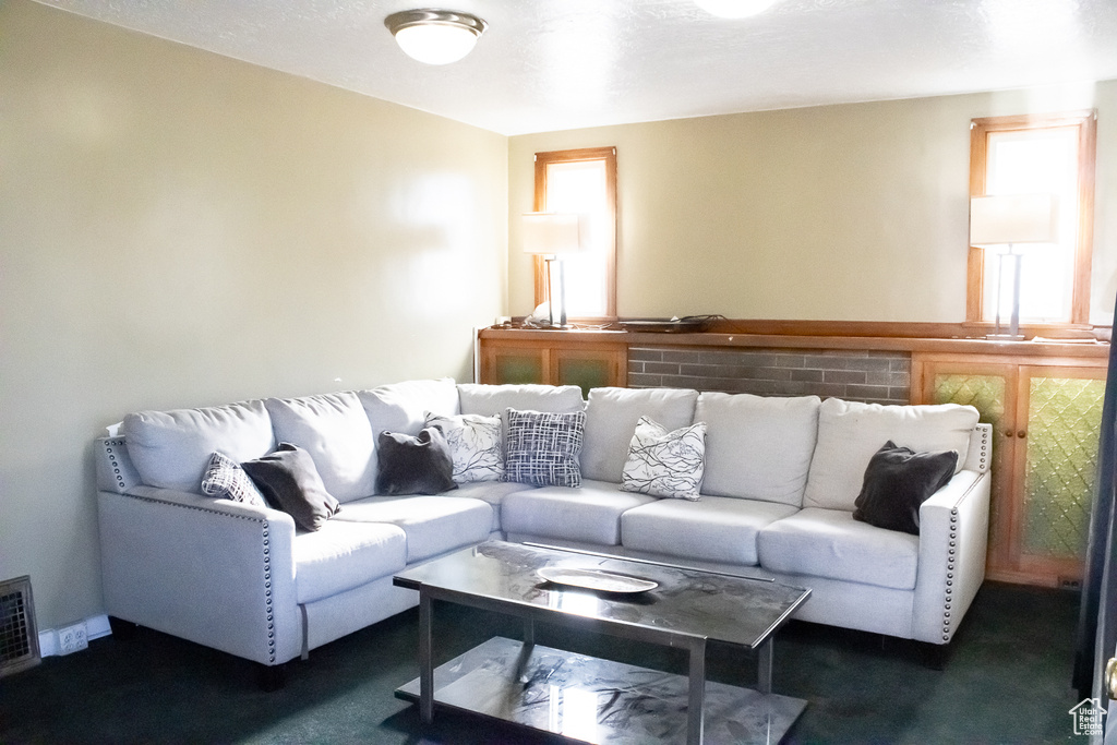 View of carpeted living room