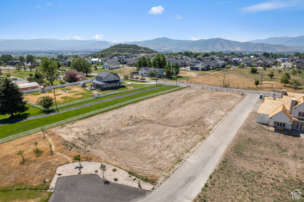 Drone / aerial view with a mountain view