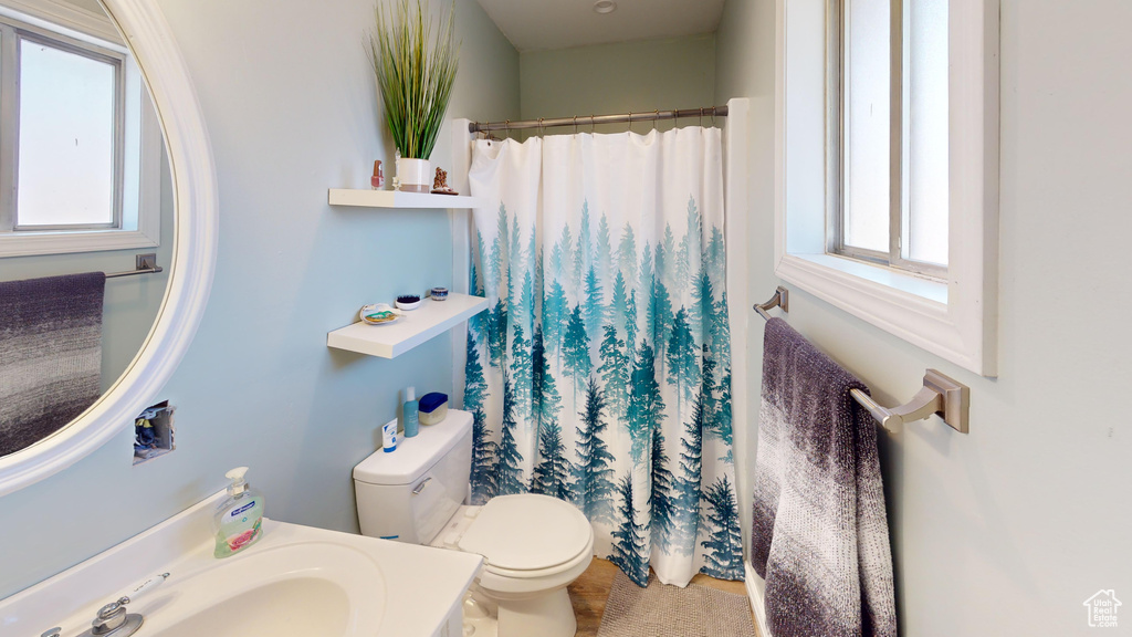 Bathroom with vanity and toilet