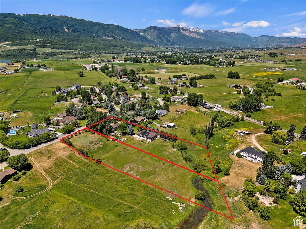 Bird\\\\\\\'s eye view featuring a mountain view and a rural view