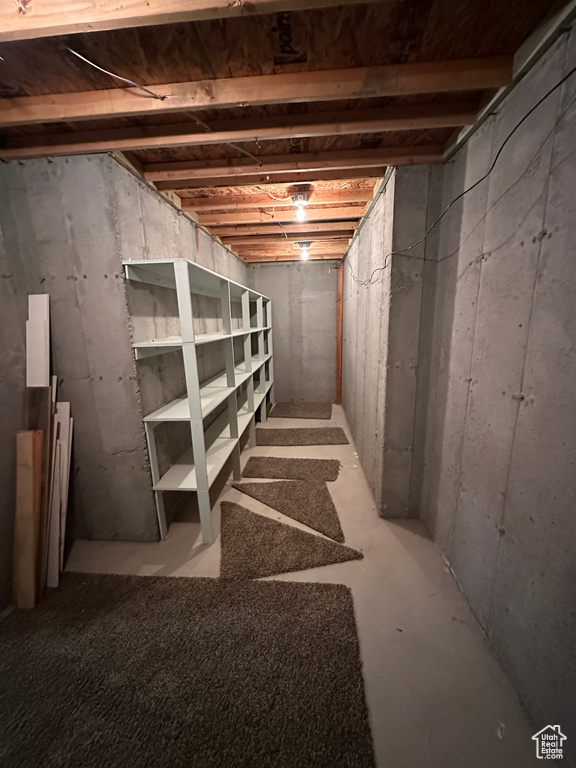 View of unfinished basement