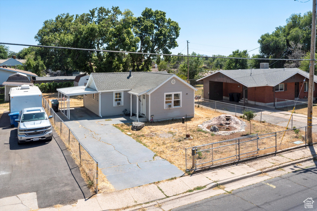 View of single story home