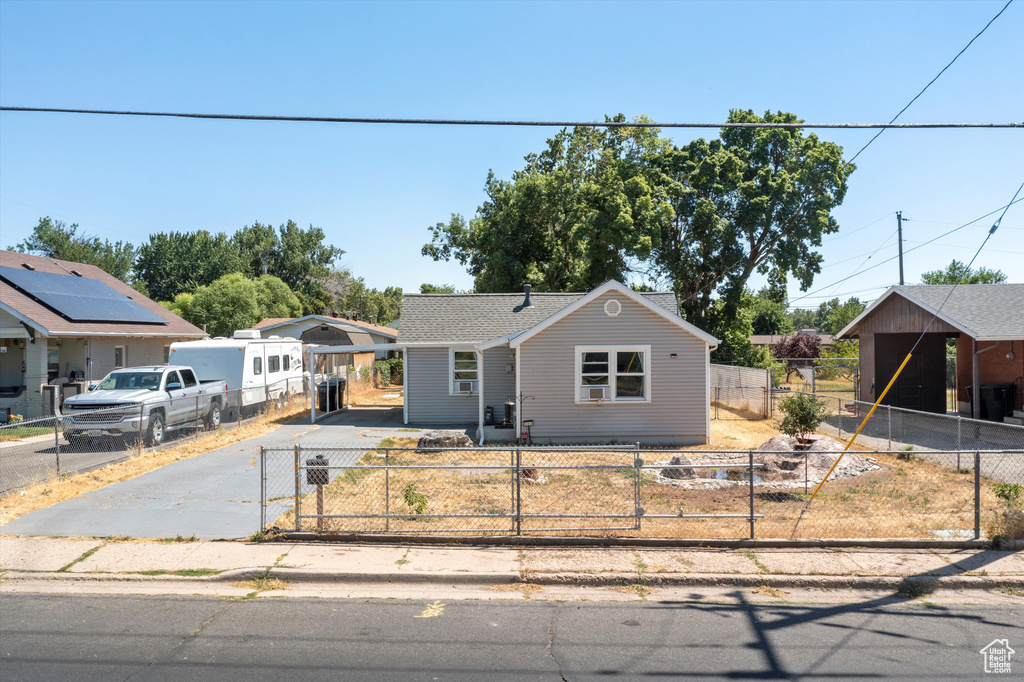 View of front of home with solar panels