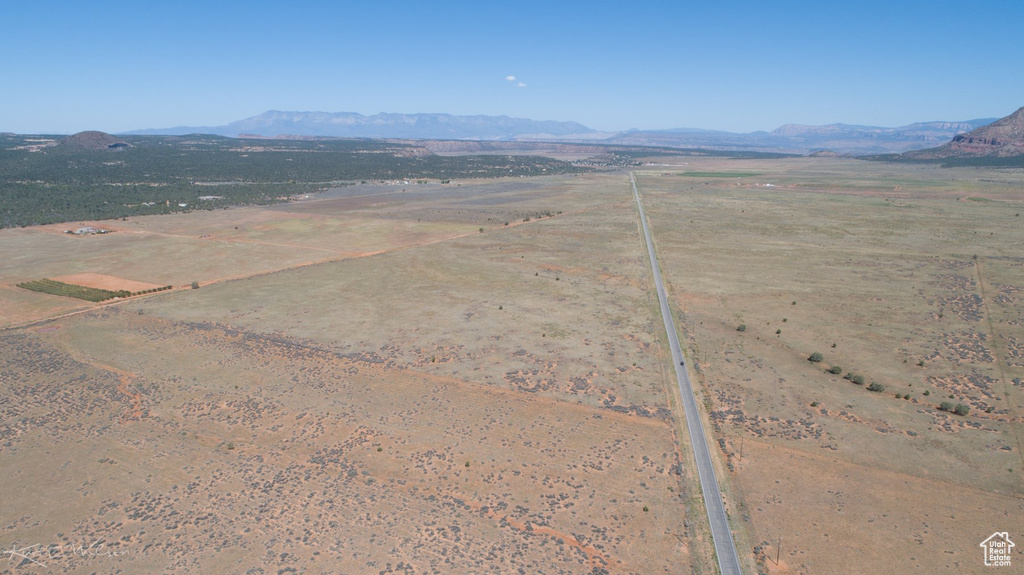 Aerial view with a mountain view and a rural view