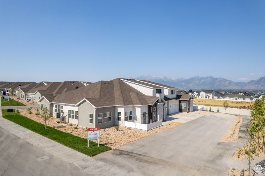 Exterior space with a mountain view