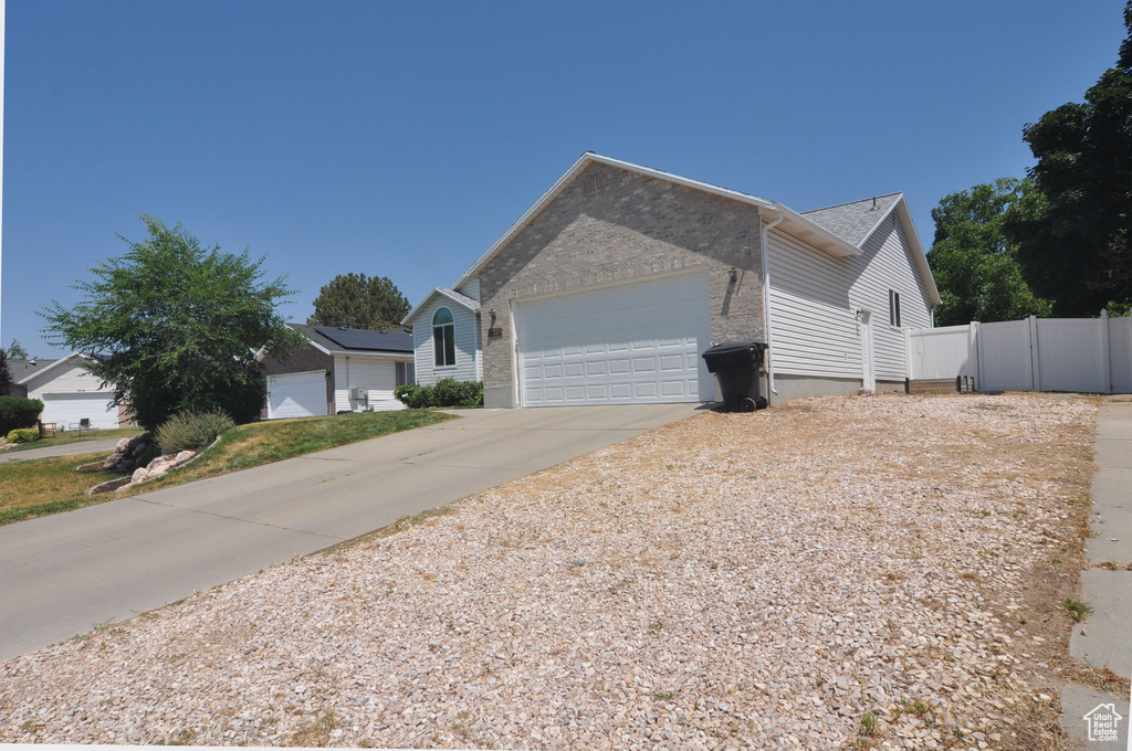 View of front facade with a garage