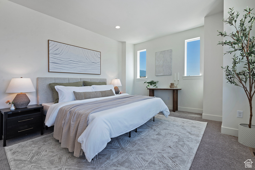 Bedroom featuring carpet floors