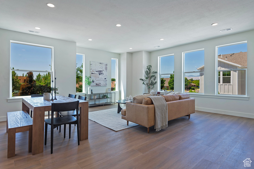 Living room featuring wood-type flooring