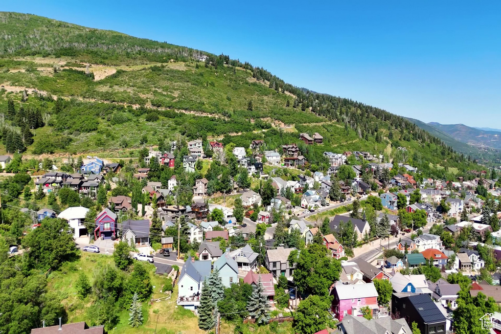 Bird's eye view featuring a mountain view