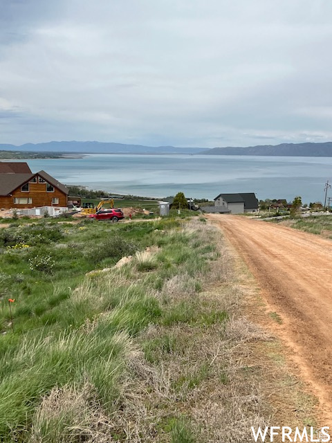 Exterior space featuring a mountain view