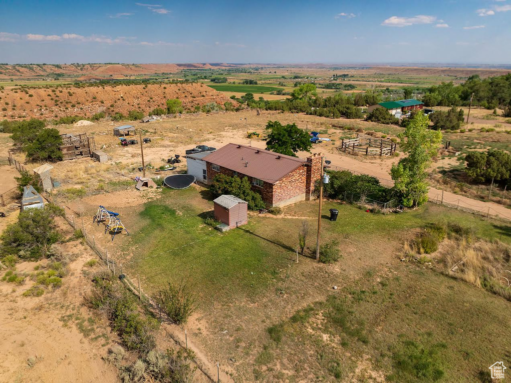 Bird\'s eye view with a rural view