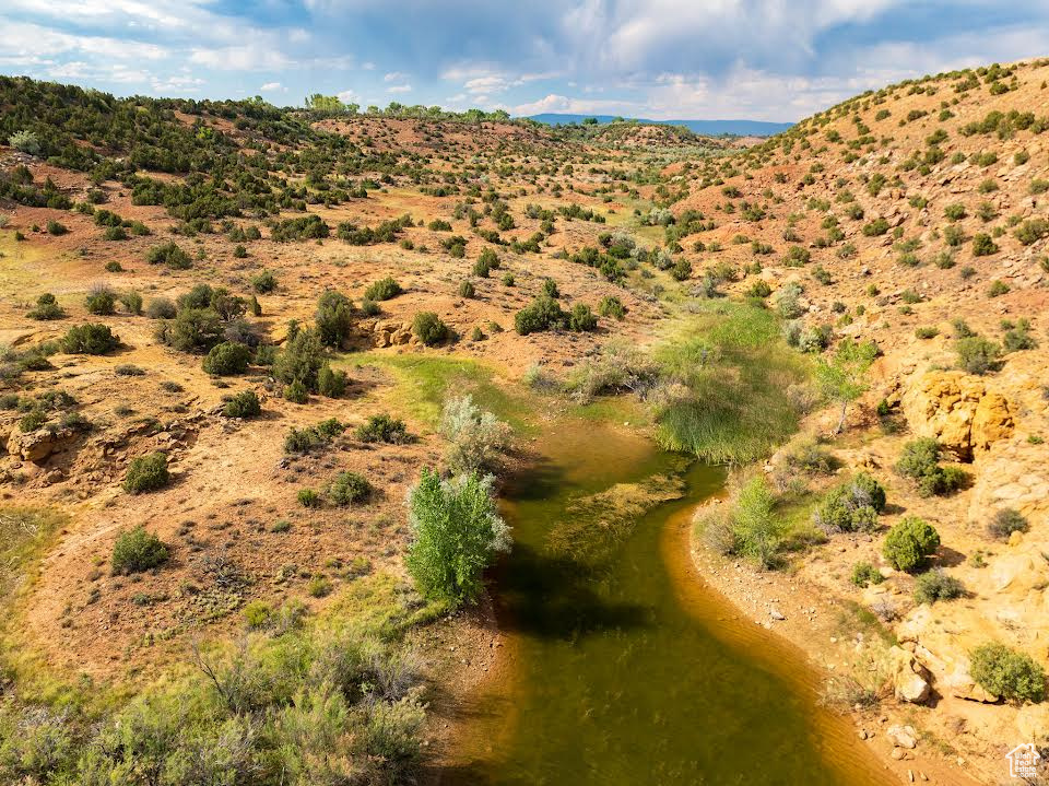 View of mountain feature featuring a water view