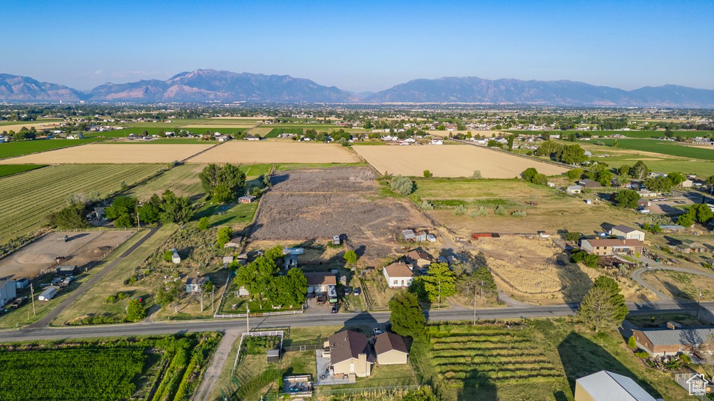 Aerial view featuring a mountain view