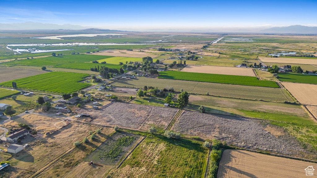 Aerial view with a mountain view and a rural view