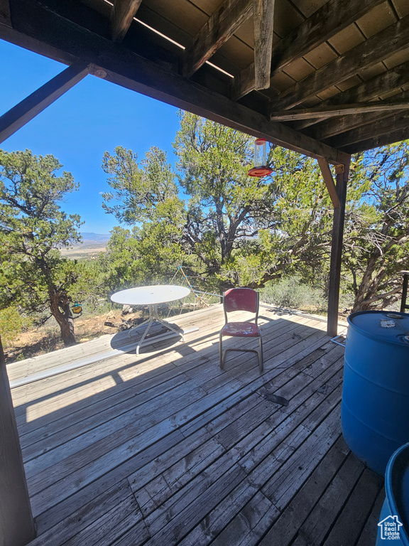 View of wooden deck