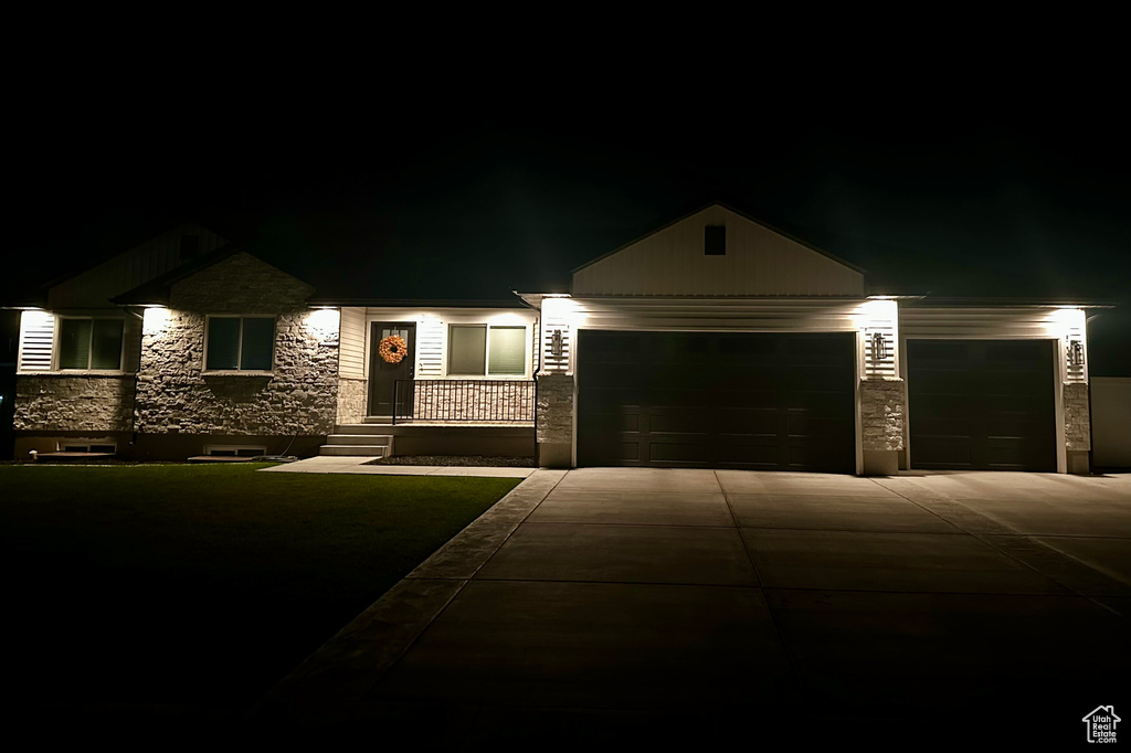 Craftsman-style house with a garage