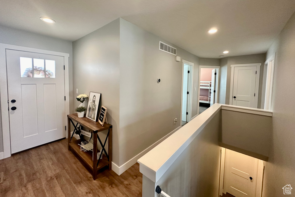 Interior space with hardwood / wood-style flooring