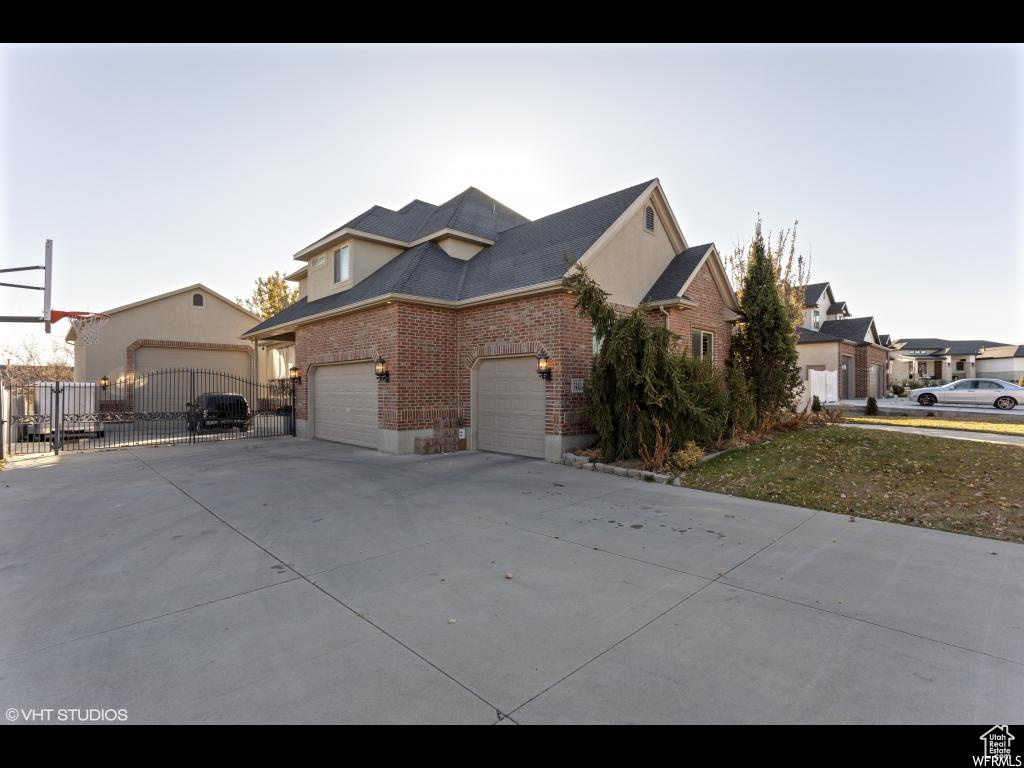 View of front property with a garage