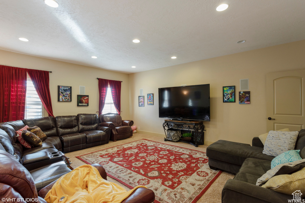 View of carpeted living room