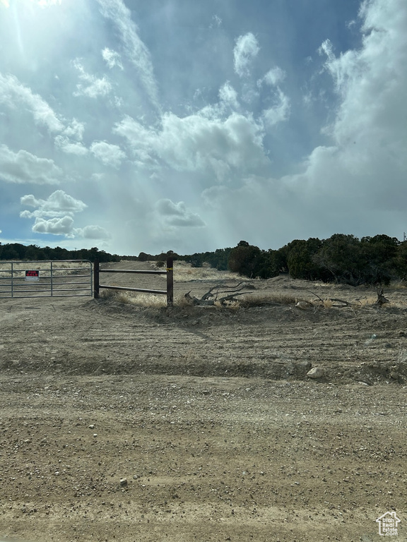 View of yard with a rural view