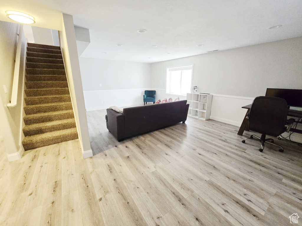 Interior space featuring light wood-type flooring