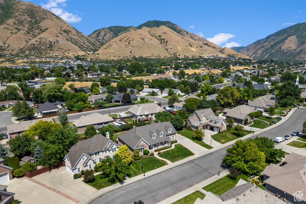 Exterior space featuring a mountain view