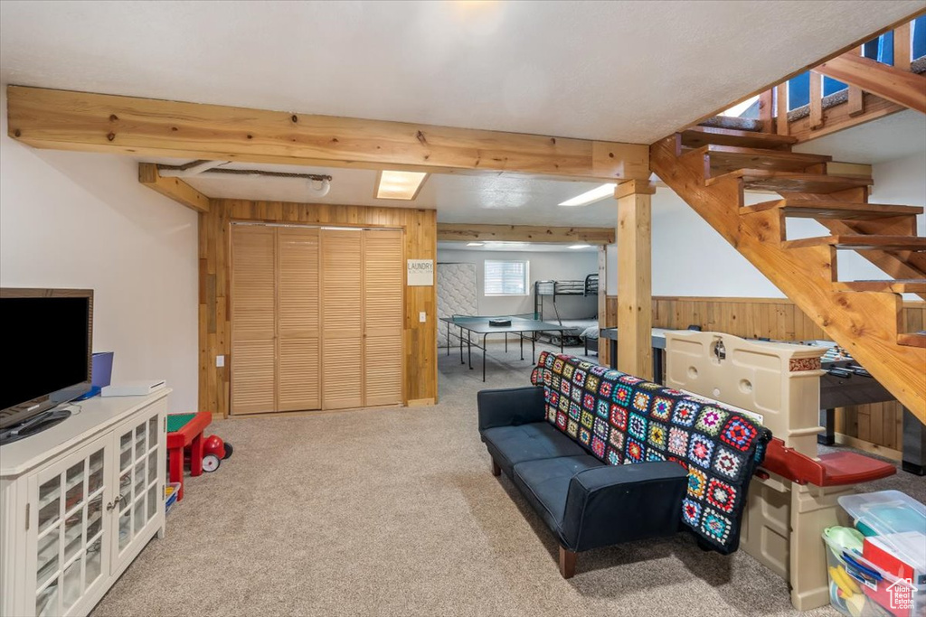 View of carpeted living room