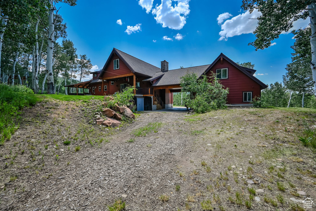 View of log-style house