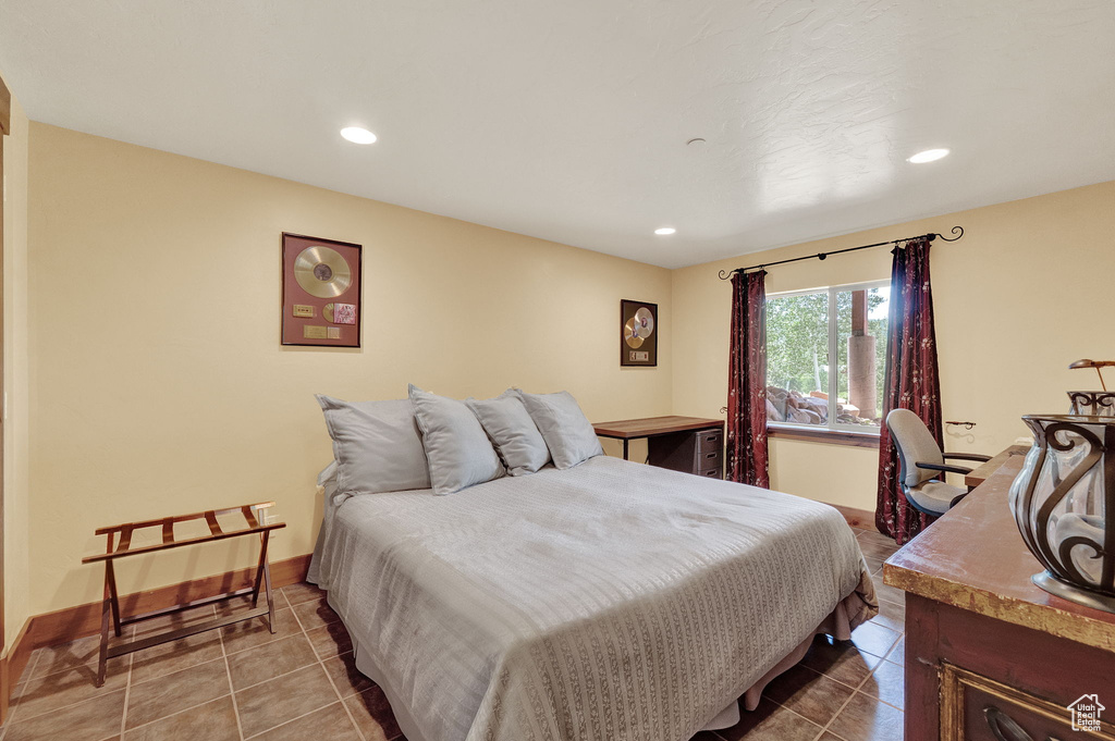 View of tiled bedroom