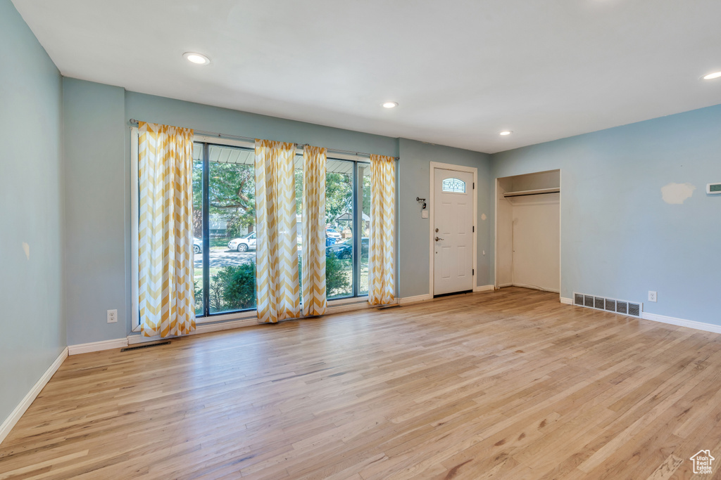 Interior space featuring light hardwood / wood-style flooring