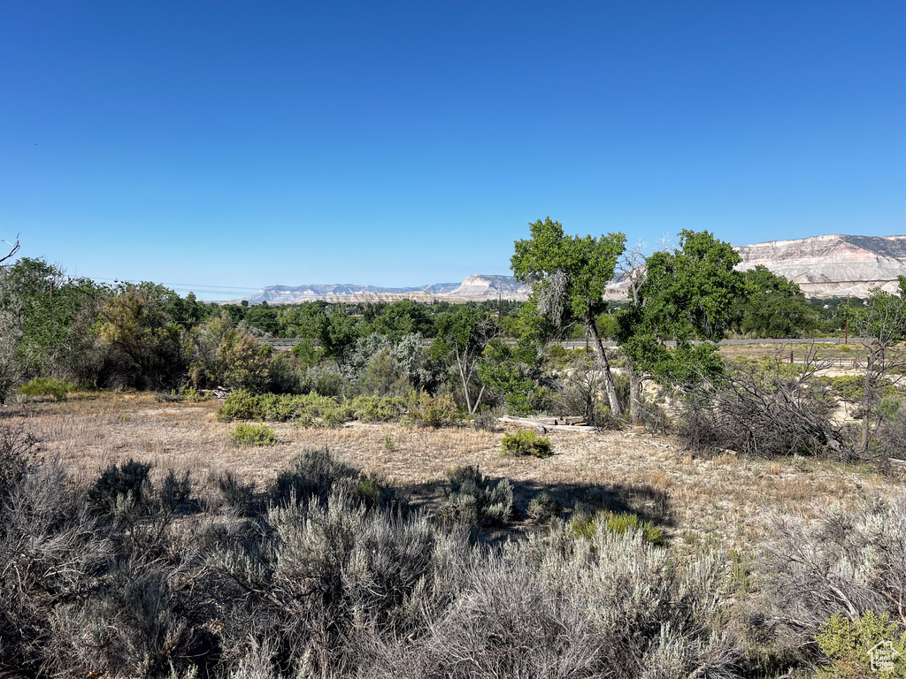 View of landscape featuring a mountain view