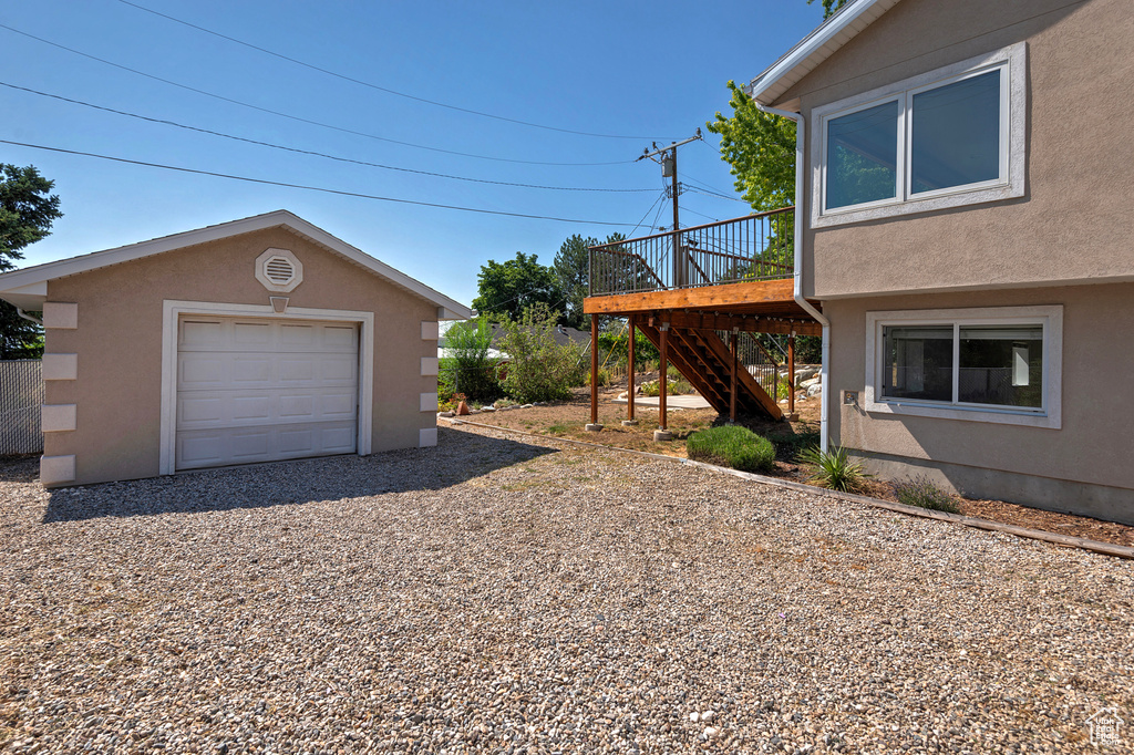 View of garage