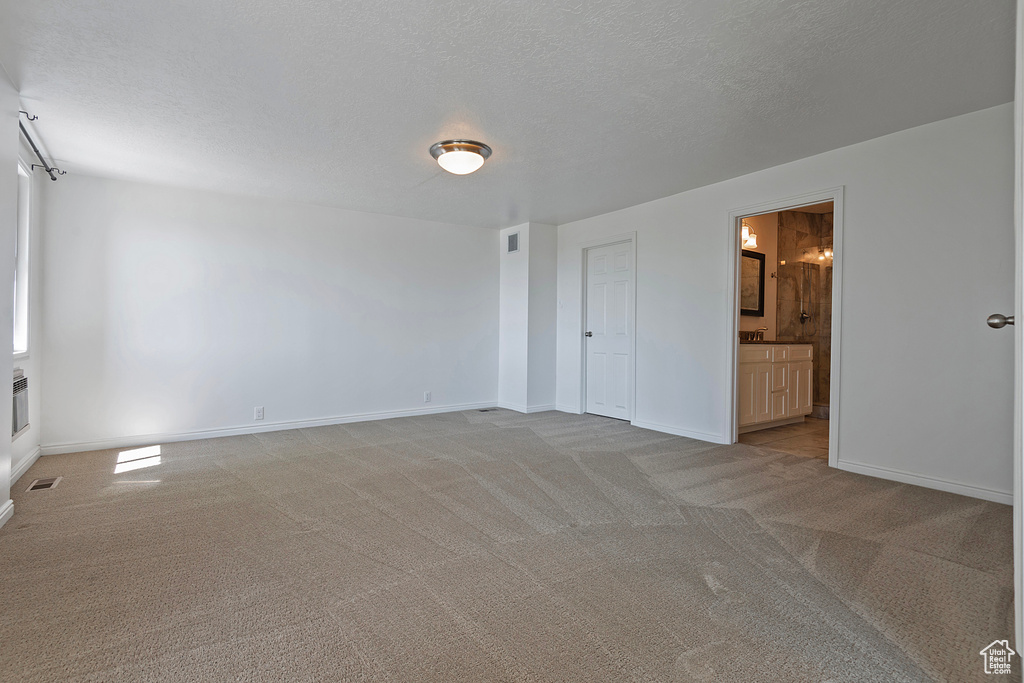 Interior space with a textured ceiling