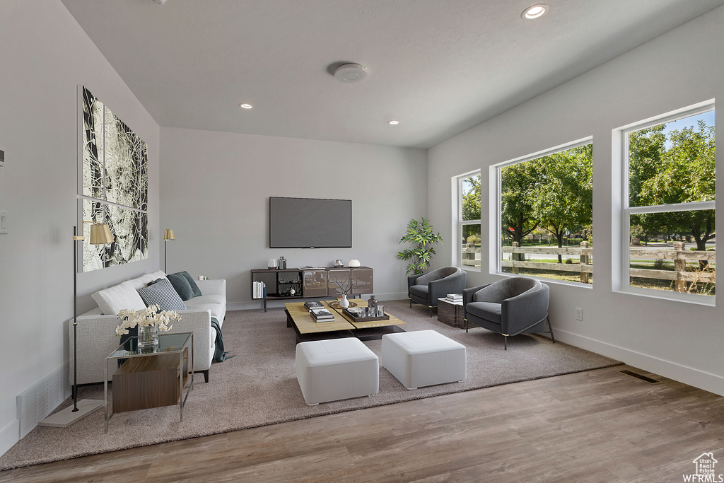 Living room featuring hardwood / wood-style floors