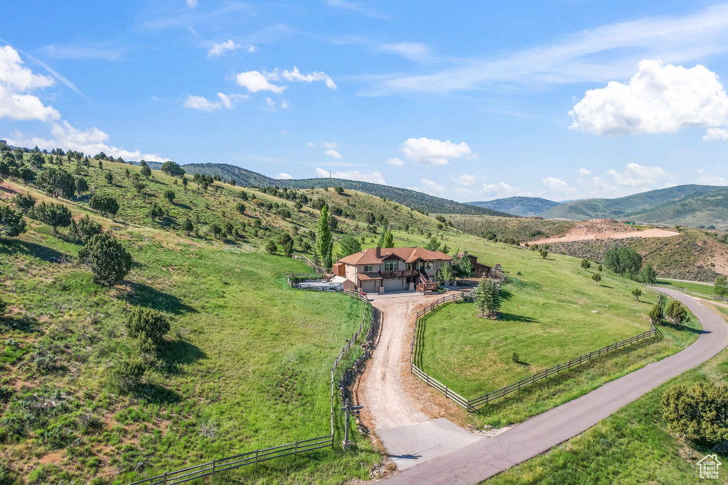 Property view of mountains with a rural view