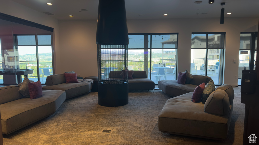 View of carpeted living room