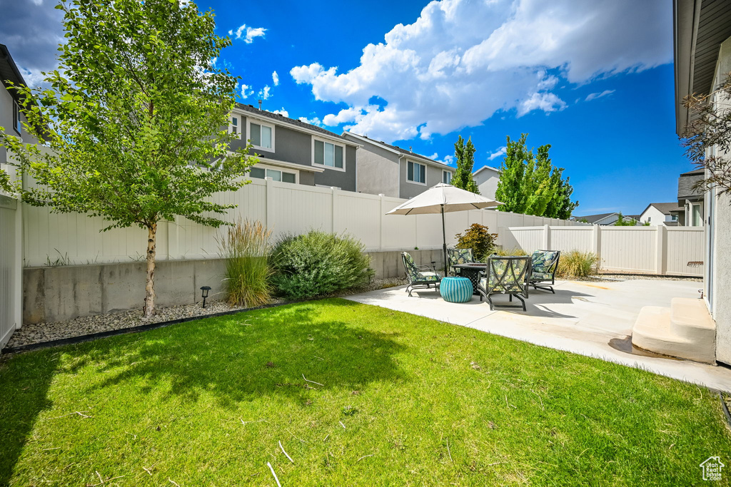 View of yard featuring a patio area