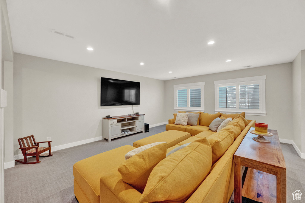 View of carpeted living room