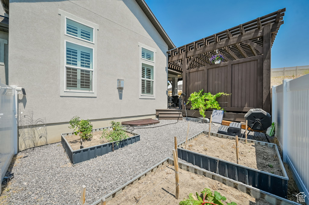 View of patio / terrace with a pergola