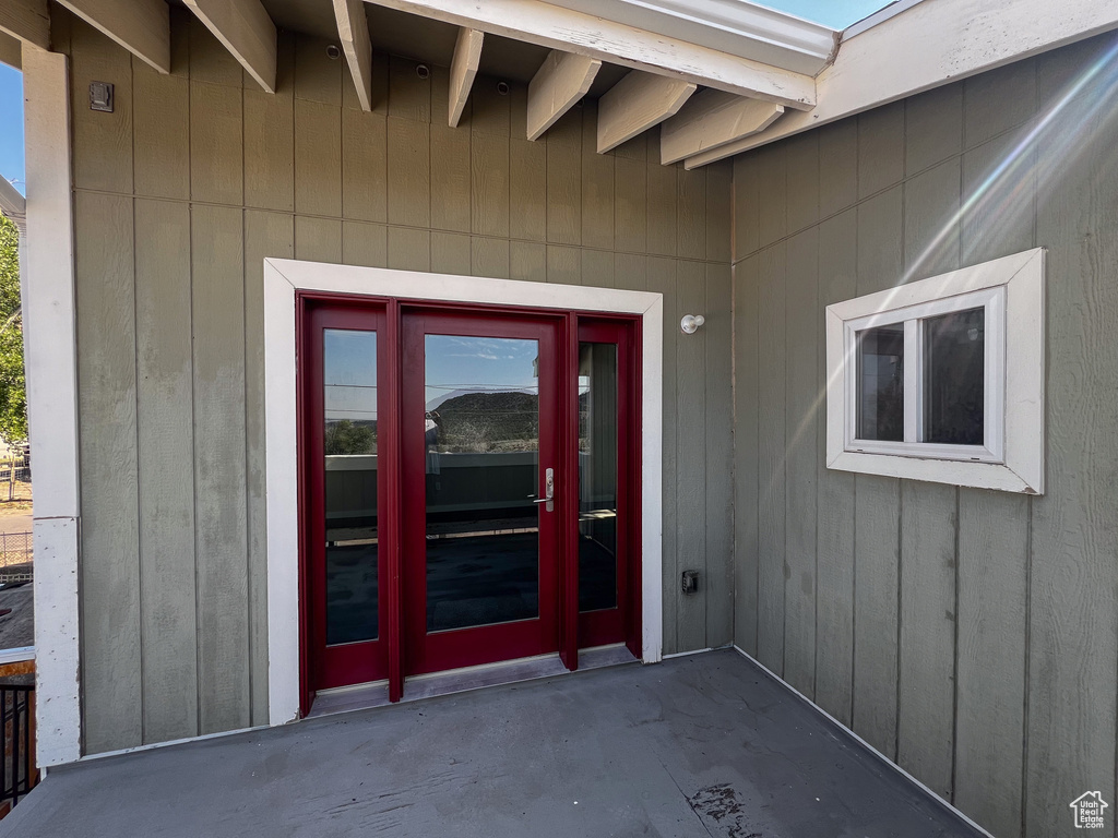 Entrance to property with french doors