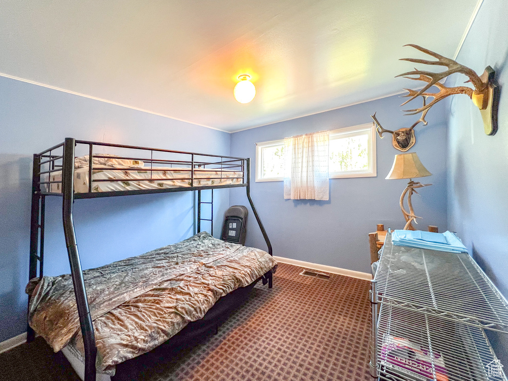 Bedroom with carpet floors