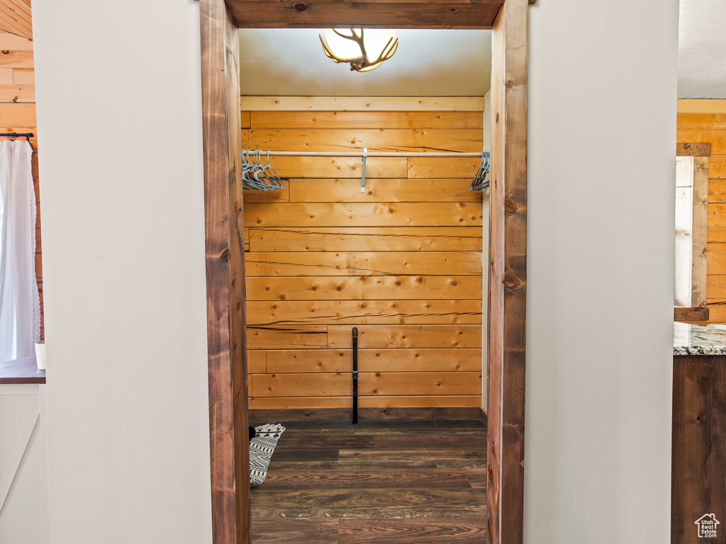 Spacious closet with wood-type flooring