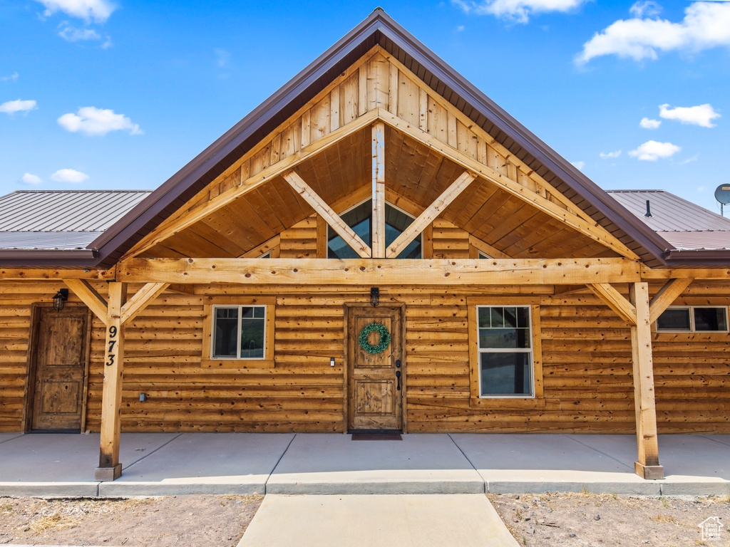 View of log-style house