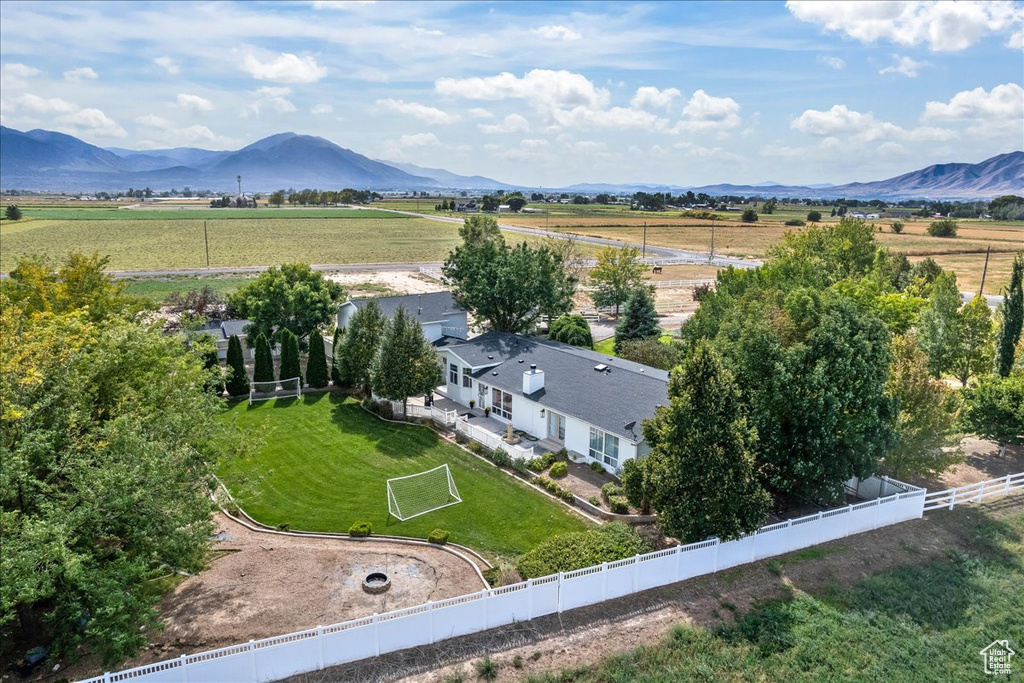 Bird\'s eye view with a mountain view and a rural view