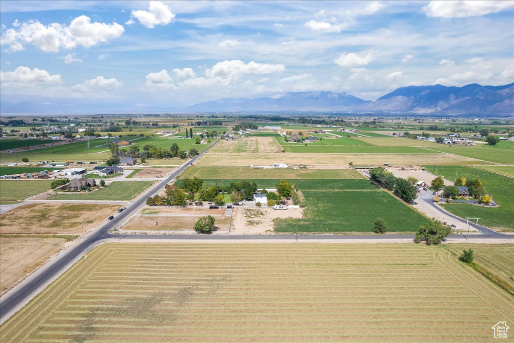 Aerial view with a mountain view and a rural view